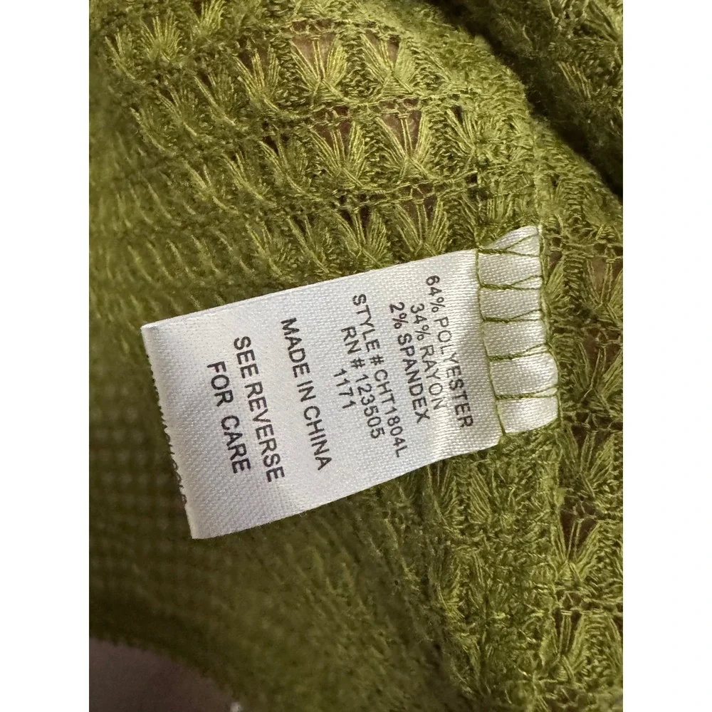 Culture Code Cardigan Women Medium Green Excellent Waffle Knit Batwing CHT11804L
